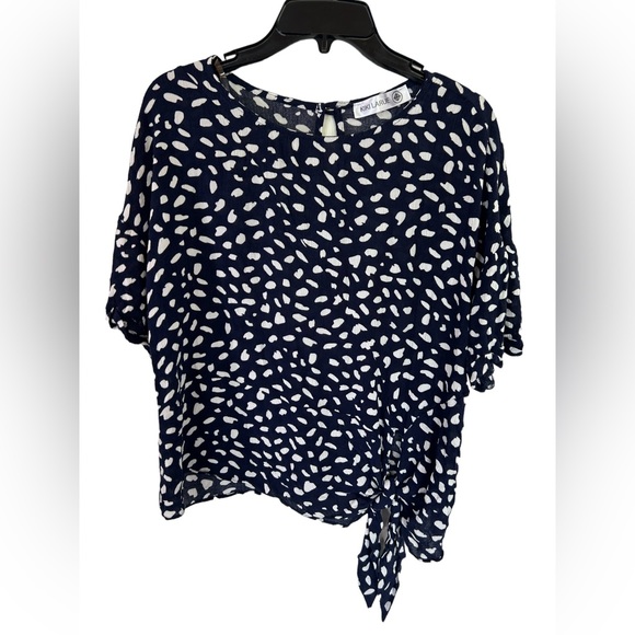 Kiki Larue Women's Blouse Top Pullover Shirt Size M (Mediano) Navy Blue M53 - Picture 1 of 8